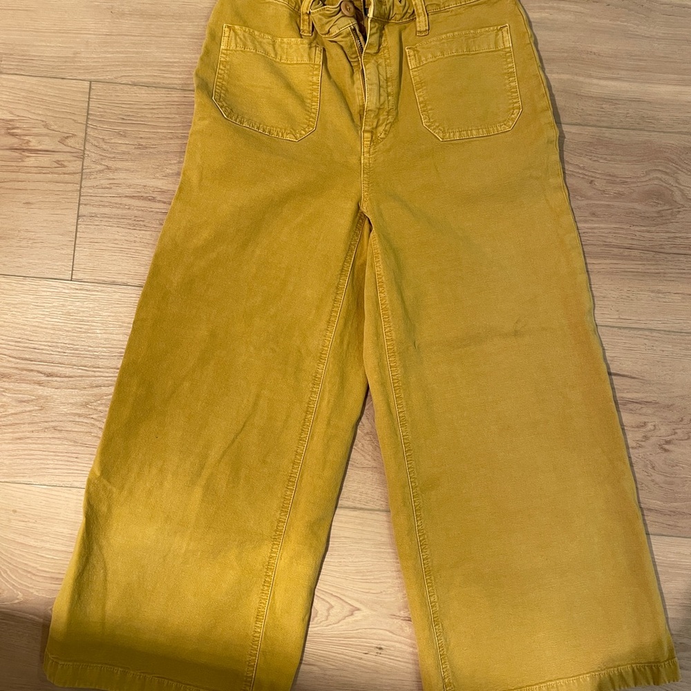 J. Crew Mustard Wide-Leg Pants